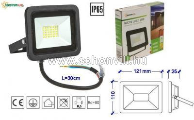 SPECTRUM SLI029038CW NOCTIS LUX 2 SMD LED-es reflektor 230V 20W CW 1800lm IP65 17000h 1.