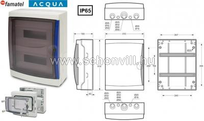 FAMATEL 3926-T falonkívüli szekrény 2x13=26-modulos átlátszó ajtóval IP65 1.
