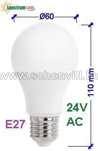 SPECTRUM 14133 LED GLS izzó 24V 13W E27 WW (meleg fehér) 900lm 1.