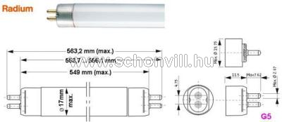 RADIUM 31114261 Bonalux®Super NL-T5 24W/840/G5 NW=natúr-fehér fénycső 1750lm 24000h Ø16x549mm 1.