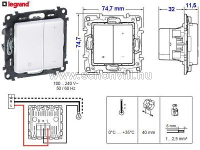 LEGRAND 752162A Valena Life fényerőszabályzó minden lámpatípushoz 3-400W fehér (LED, halogén, normál 1.