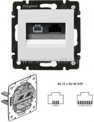 Legrand 770080 Valena RJ11/RJ45 LCS2 Cat5e UTP aljzat fehér (keret nélkül) 1.