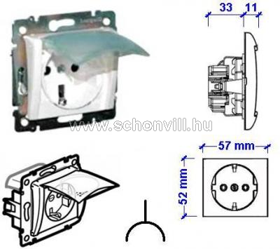 Legrand 774220 Valena IP44 2P+F csatlakozóaljzat csapófedéllel, fehér 1.