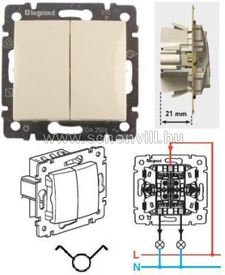 Legrand 774305 Valena csillárkapcsoló betét elefántcsont színű (keret nélkül) 1.