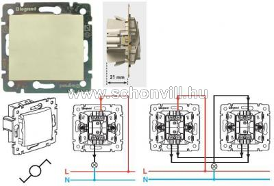 Legrand 774306 Valena váltókapcsoló betét 10AX elefántcsont színű (keret nélkül) 1.