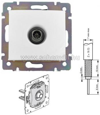 Legrand 774430 Valena TV antenna-csatlakozóaljzat végzáró, 10dB fehér (keret nélkül) 1.