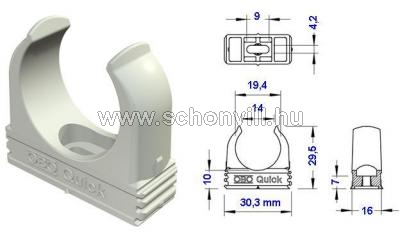 OBO 2955 M20 Quick rögzítőbilincs, világosszürke 1.