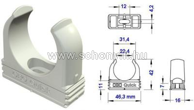 OBO 2955 M32 Quick rögzítőbilincs, világosszürke 1.