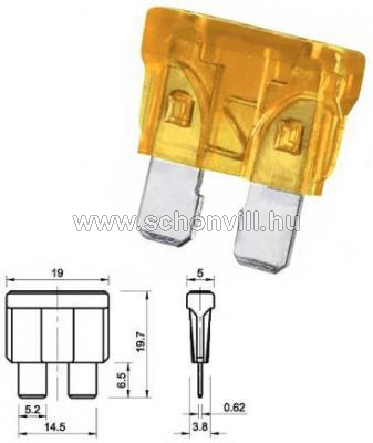 Autó biztositék késes 5A ATO 19,1x5,1x18,5mm 1.