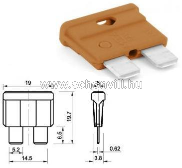 Autó biztositék késes 7.5A ATO 19,1x5,1x18,5mm 1.