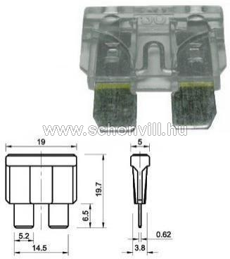 Autó biztositék késes 25A ATO 19,1x5,1x18,5mm 1.