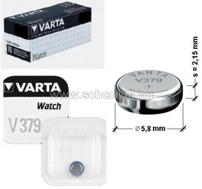 VARTA V379 gombelem 1,55V SR521SW Ø5,8x2,15mm 1db/minibliszter 1.