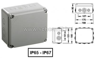 IDE EX171 kötődoboz 179x155x99mm IP65 kitörhető kábelbevezető furatokkal 1.