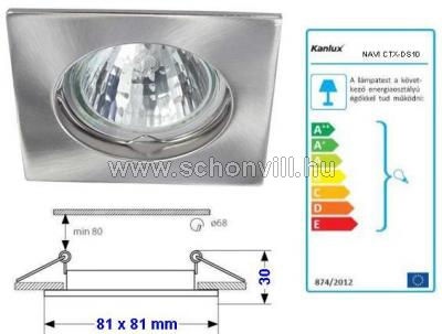 KANLUX 4695 NAVI CTX-DS10-SN SPOT MR16 szatén nikkel álmennyezeti spot lámpatest 1.