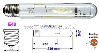 PHILIPS 928481600096 MASTER HPI-T PLUS 400W/645 E40 1SL/12 fémhalogén fényforrás 32000lm 4500°K 1.