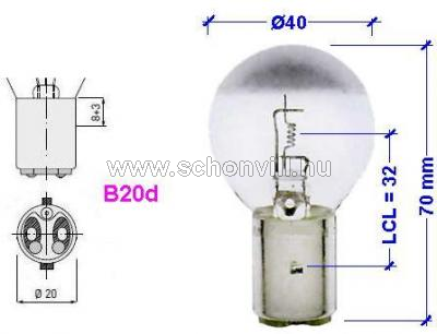 ORBITEC H54250 24V 50W Ba20D Ø40X70mm 1.