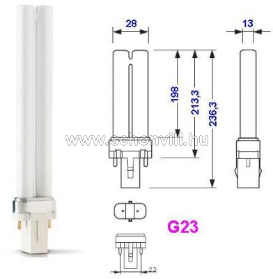 PHILIPS 927902321007 PL-S 11W/10/2P 1CT/6X10BOX G23 28x198/236mm rovarcsapda UV kompakt fénycső 1.