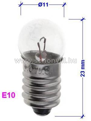 ORBITEC E3966 12V 250mA E10 Ø11x23mm 1.