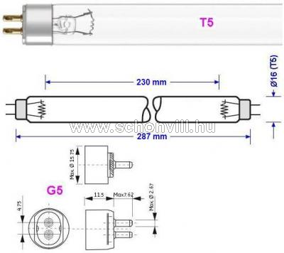 OSRAM 378385 HNS 8 W G5 T5 OFR germicid UV-C fénycső 1.