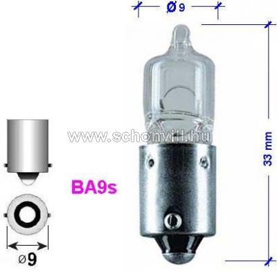 OSRAM 64111 12V 5W halogén miniwatt autó izzó Ba9S Ø9x33mm 1.