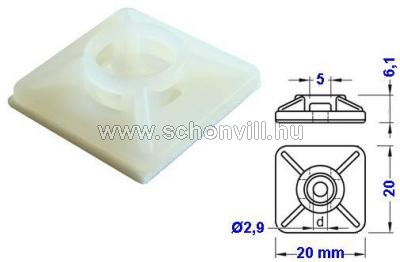 TRACON TALP190 Öntapadós 4 oldalról fűzhető kötegelő talp 20x20 mm, natúr színű 1.