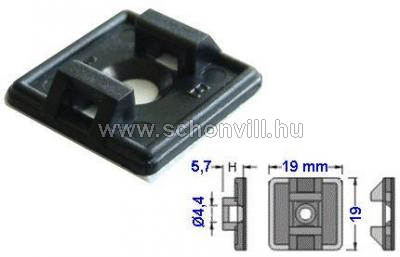 TRACON TALP191-2 Öntapadós két oldalról fűzhetőkötegelő talp 19x19 mm, fekete színű 1.