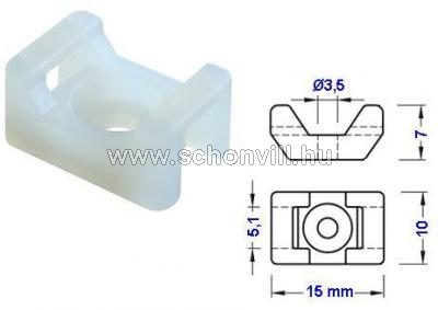 TRACON CSTALP Csavarozható kábelkötegelő talp 15x10mm natúr 1.