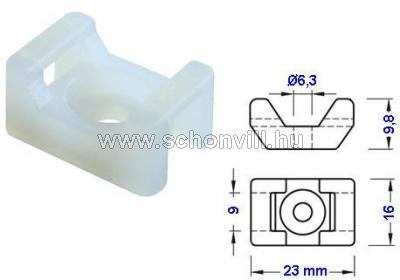 TRACON CSTALP-2 Csavarozható kábelkötegelő talp 23x16x9,8mm natúr 1.