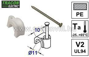 TRACON N4-20 Kábelszorító bilincs d=11 mm kábelhez, 20 db-os csomagban 1.