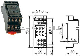 Relé aljzat RM12 3 érintkezős miniatűr relékhez 1.