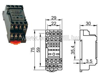 Relé aljzat RM14 4 érintkezős miniatűr relékhez 1.
