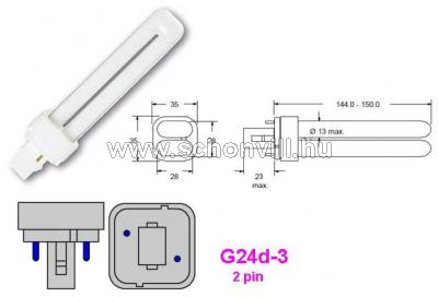 SYLVANIA Lynx D Basic 26w/830 G24d-3 3000°K 2P kompakt fénycső 1.