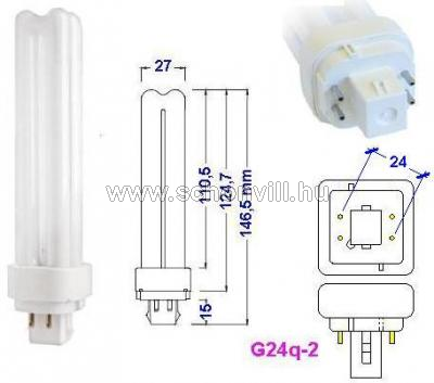 GE 12865 F18DBX/SPX27/827/4P BIAX™ G24q F82 (4P, beép. gyújtó) 20000h HKD-val 1.