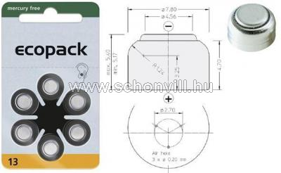 VARTA Ecopack V13 nagyothalló készülék elem (Ecopack) 1.