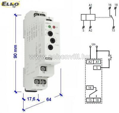 ELKO-EP CRM-61 UNI időrelé multifunkcionális 12-240V/AC24V/DC 1.