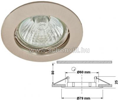 ELMARK 9270/SN SA-70 matt-nikkel beépíthető lámpatest hidegtükrös (max.50W) fényforr., GU5.3 fogl. 1.