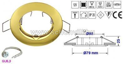 SA-70 arany beépíthető álmennyezeti lámpatest GU5.3 LED/halogén fényforrásokhoz 1.