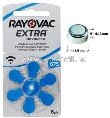 RAYOVAC 675 EXTRA ADVANCED 1,45V nagyothalló készülék elem 6db/bliszter 1.