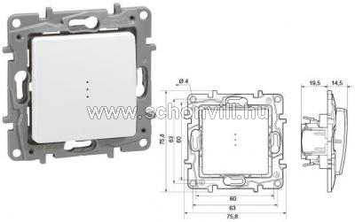 Niloé váltókapcsoló betét fényjelzős, körömmel, fehér színű billentyűvel 1.