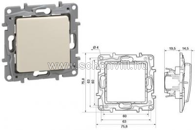 Niloé egypólusú kapcsoló betét, körömmel, bézs billentyűvel 1.