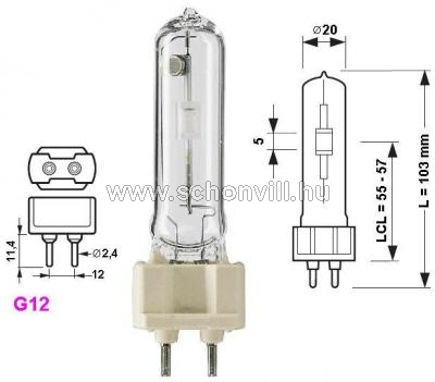 PHILIPS 928083105125 CDM-T 35W/830 G12 1CT MASTERColour kerámia fémhalogén lámpa 1.
