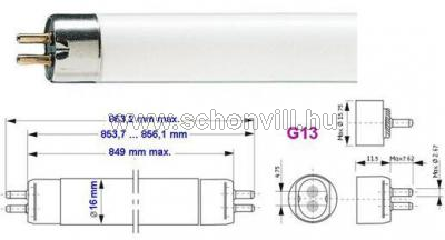 PHILIPS 927926282755 MASTER TL5 HE 21W/827 SLV/40 T5 (Ø16) G5 2700°K L=849,0mm fénycső 1.