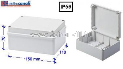 ELETTROCANALI EC410C5 Falonkívüli kötődoboz IP56 150x110x70mm 1.