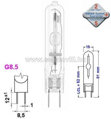 OSRAM 681799 HC-TC 70 W/830 WDL PB G8,5 3000°K kerámia fémhalogén izzó PowerBall 1.