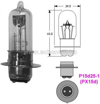 Autolamp HS004 6V 25/25W P15d25-1 (PX15d) Ø24 x 43mm 1.