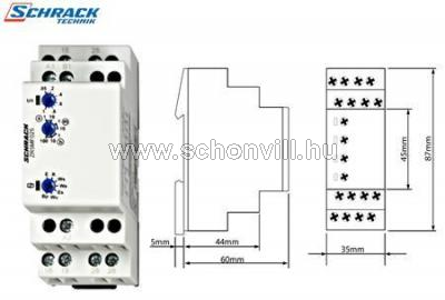 SCHRACK ZR5MF025 Multifunkciós időrelé 12-240VAC/DC, 2v, 8A .2KE 1.