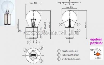 Dr.Fischer 00842088 12V 20/20W BA20d 1,7A 350lm 600/420h Ø36x67mm 1.