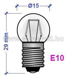WB 241006 6V 500mA E10 1000h G15 Ø15x29mm miniatűr izzó 1.
