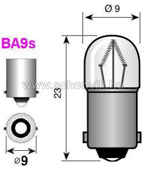 WB 241008 30V 65mA Ba9s 2000h Ø9x23mm miniatűr jelzőizzó 1.