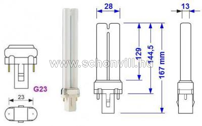 PHILIPS 927901700121 PL-S 9W/01/2P 1CT/6X10BOX UVB kompakt fénycső G23 8000h 310-315nm 1.